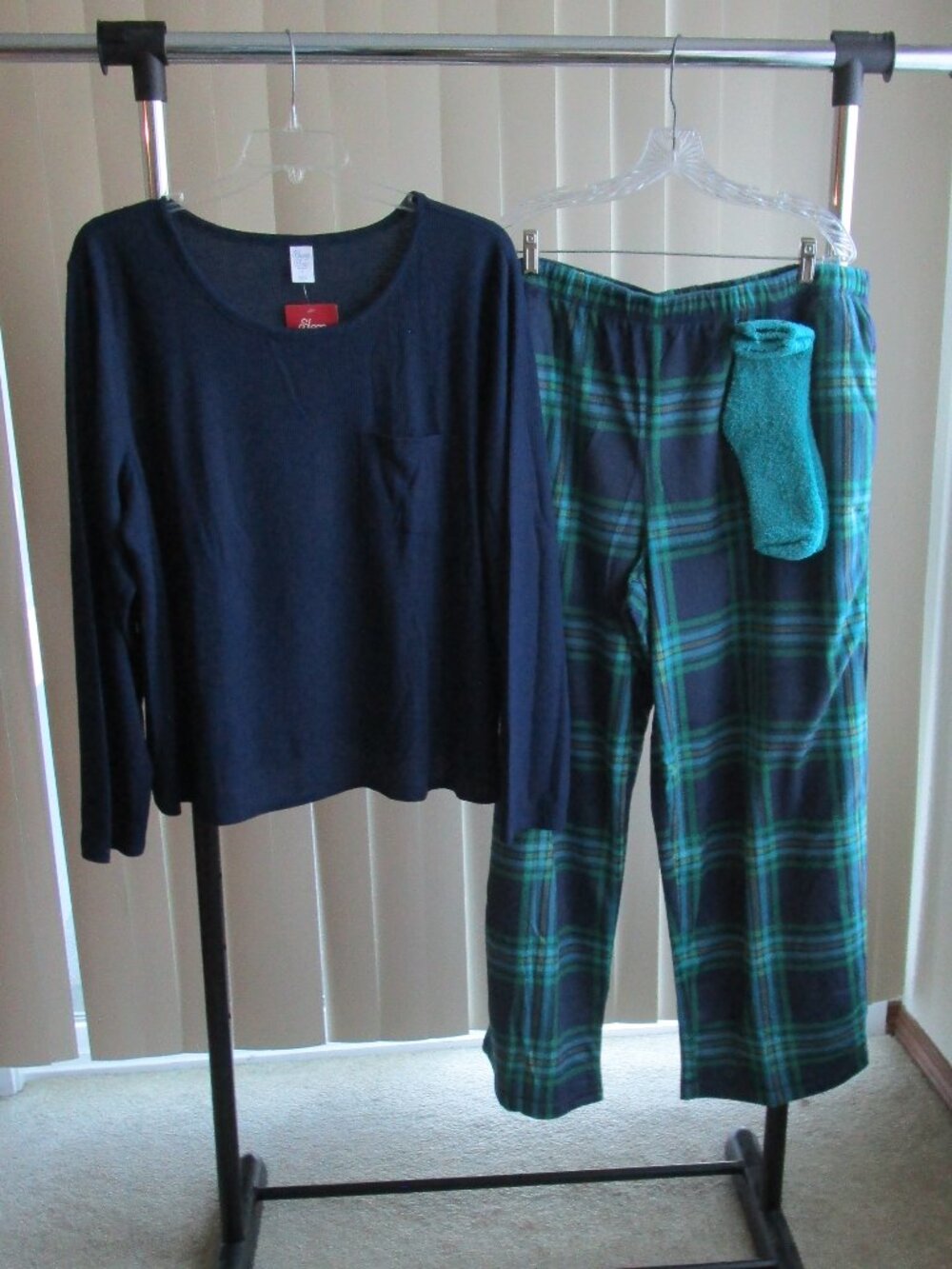 Sleep Chic Pajamas woman 2X - navy/green plaid